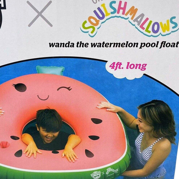 BigMouth Squishmallows Wanda the Watermelon & Tristan the Triceratops Pool Float - Picture 2 of 14